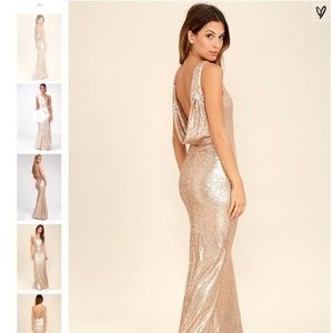 Gold Sequin Evening Gown - Never Worn